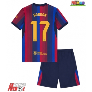 Barcelona Anthony Gordon #17 Primera Equipación Niños 2026-27 Manga Corta (+ Pantalones cortos)